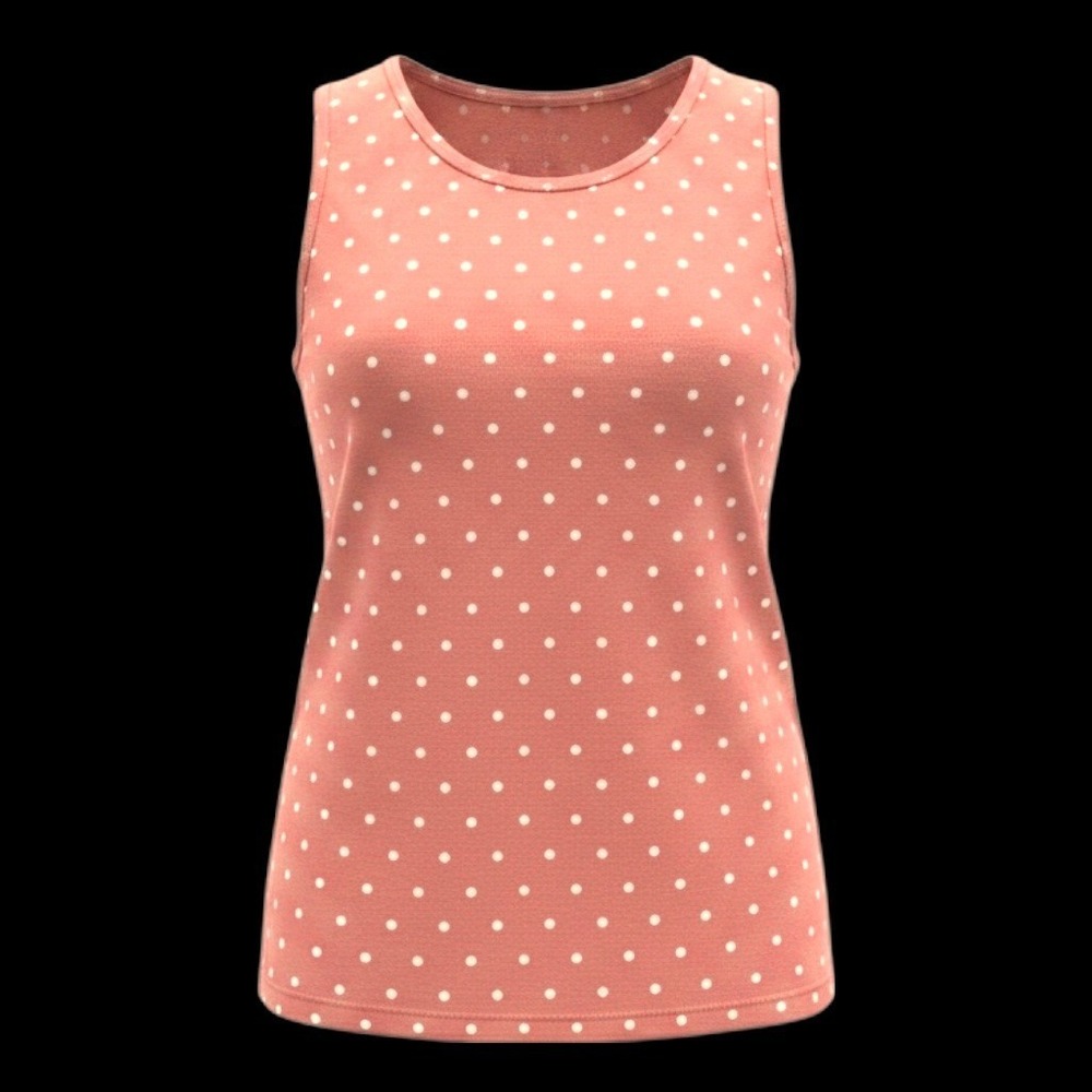 Appleseeds‎ Womens Coral Pink Polka Dot Sleeveless Knit Shell Tank Top PS A44782